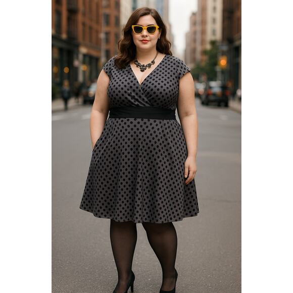 Retrolicious Vintage Retro style Polka Dots Dress with Sided Pockets Sz1X - Picture 8 of 8